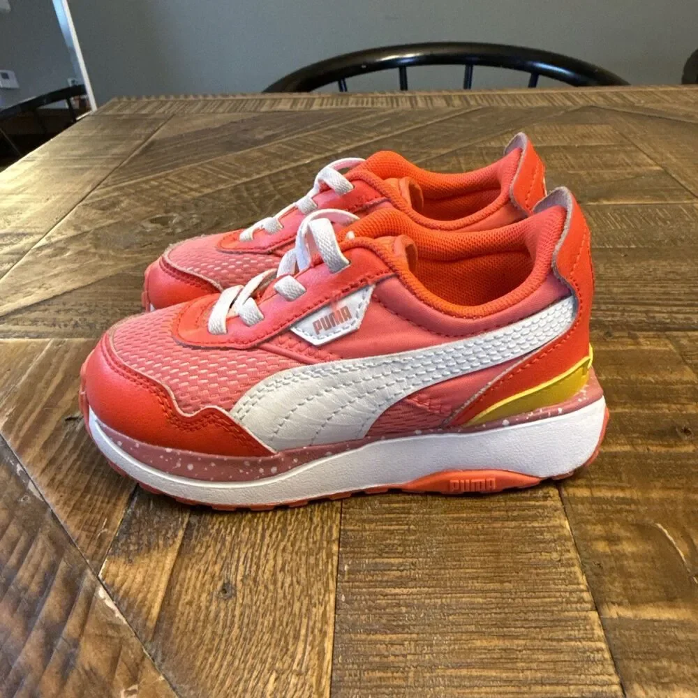 Puma 387850-01 Toddler Sneakers Size 9C Orange Pink Baby Shoes